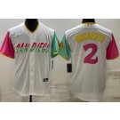 Men's San Diego Padres #2 Xander Bogaerts White City Cool Base Jersey