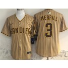 Men's San Diego Padres #3 Jackson Merrill Khaki Limited Jersey