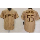 Men's San Diego Padres #55 Sean Manaea Khaki Team Logo Cool Base Jersey