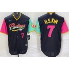 Men's San Diego Padres #7 Ha Seong Kim Black City Connect Player Number Cool Base Jersey