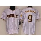Men's San Diego Padres #9 Jake Cronenworth White Team Logo Cool Base Jersey