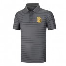 Men's San Diego Padres Anthracite Collection Striped Performance Pique Polo