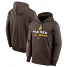 Men's San Diego Padres Brown Authentic Collection Dugout Pullover Hoodie