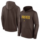 Men's San Diego Padres Brown Authentic Collection Pregame Performance Pullover Hoodie