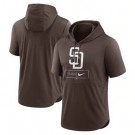 Men's San Diego Padres Brown Lockup Performance Short Sleeved Pullover Hoodie