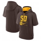 Men's San Diego Padres Brown Tri Code Lockup Short Sleeve Pullover Hoodie