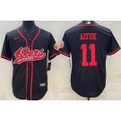 Men's San Francisco 49ers #11 Brandon Aiyuk Limited Black Baseball Jersey