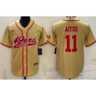 Men's San Francisco 49ers #11 Brandon Aiyuk Limited Gold Baseball Jersey