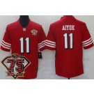 Men's San Francisco 49ers #11 Brandon Aiyuk Limited Red 75th Anniversary Alternate Vapor Jersey