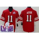 Men's San Francisco 49ers #11 Brandon Aiyuk Limited Red Alternate LVIII Super Bowl Vapor Jersey
