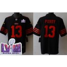 Men's San Francisco 49ers #13 Brock Purdy Limited Black LVIII Super Bowl Vapor Jersey