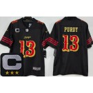 Men's San Francisco 49ers #13 Brock Purdy Limited Black Rivalries Captain Patch Vapor Jersey