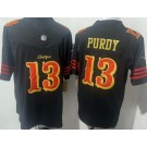 Men's San Francisco 49ers #13 Brock Purdy Limited Black Rivalries FUSE Vapor Jersey