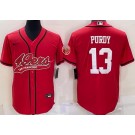 Men's San Francisco 49ers #13 Brock Purdy Limited Red Baseball Jersey