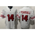 Men's San Francisco 49ers #14 Ricky Pearsall Limited White Throwback FUSE Vapor Jersey