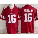 Men's San Francisco 49ers #16 Joe Montana Limited Red Vapor Jersey