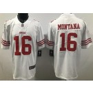 Men's San Francisco 49ers #16 Joe Montana Limited White Vapor Jersey