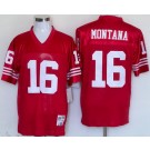 Men's San Francisco 49ers #16 Joe Montana Red Throwback Jersey