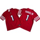 Men's San Francisco 49ers #1 Deebo Samuel Sr Limited Red Throwback FUSE Vapor Jersey