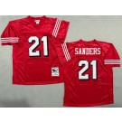 Men's San Francisco 49ers #21 Deion Sanders Red 1994 Throwback Jersey