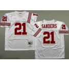 Men's San Francisco 49ers #21 Deion Sanders White 1994 Throwback Jersey