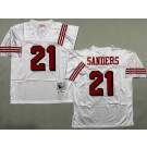 Men's San Francisco 49ers #21 Deion Sanders White Alternate 1994 Throwback Jersey