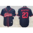 Men's San Francisco 49ers #23 Christian McCaffrey Limited Black Baseball Jersey
