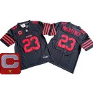 Men's San Francisco 49ers #23 Christian McCaffrey Limited Black C Patch FUSE Vapor Jersey