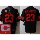 Men's San Francisco 49ers #23 Christian McCaffrey Limited Black C Patch Vapor Jersey
