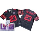 Men's San Francisco 49ers #23 Christian McCaffrey Limited Black FUSE LVIII Super Bowl Vapor Jersey