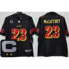 Men's San Francisco 49ers #23 Christian McCaffrey Limited Black Rivalries Captain Patch Vapor Jersey