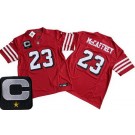 Men's San Francisco 49ers #23 Christian McCaffrey Limited Red Alternate C Patch FUSE Vapor Jersey