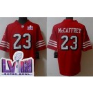 Men's San Francisco 49ers #23 Christian McCaffrey Limited Red Alternate LVIII Super Bowl Vapor Jersey