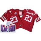 Men's San Francisco 49ers #23 Christian McCaffrey Limited Red FUSE LVIII Super Bowl Vapor Jersey