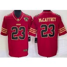 Men's San Francisco 49ers #23 Christian McCaffrey Limited Red Gold 75th Vapor Jersey