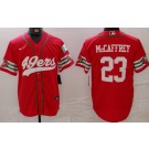 Men's San Francisco 49ers #23 Christian McCaffrey Limited Red Mexico Fashion Baseball Jersey