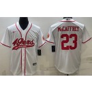 Men's San Francisco 49ers #23 Christian McCaffrey Limited White Baseball Jersey