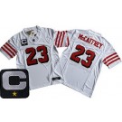 Men's San Francisco 49ers #23 Christian McCaffrey Limited White Throwback C Patch FUSE Vapor Jersey