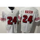 Men's San Francisco 49ers #24 Jordan Mason Limited White Throwback FUSE Jersey