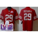 Men's San Francisco 49ers #29 Talanoa Hufanga Limited Red LVIII Super Bowl Vapor Jersey