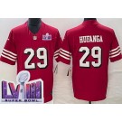 Men's San Francisco 49ers #29 Talanoa Hufanga Limited Red Throwback FUSE LVIII Super Bowl Vapor Jersey