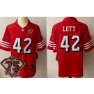 Men's San Francisco 49ers #42 Ronnie Lott Limited Red 75th Anniversary Alternate Vapor Jersey