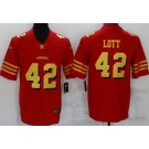 Men's San Francisco 49ers #42 Ronnie Lott Limited Red Gold Vapor Jersey