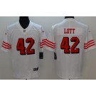Men's San Francisco 49ers #42 Ronnie Lott Limited White Color Rush Jersey