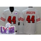 Men's San Francisco 49ers #44 Kyle Juszczyk Limited White Throwback LVIII Super Bowl Vapor Jersey