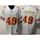 Men's San Francisco 49ers #49 Faithful Limited White Rivalries FUSE Vapor Jersey