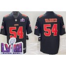 Men's San Francisco 49ers #54 Fred Warner Limited Black Fashion LVIII Super Bowl Vapor Jersey