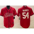 Men's San Francisco 49ers #54 Fred Warner Limited Red Baseball Jersey