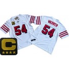 Men's San Francisco 49ers #54 Fred Warner Limited White Throwback C Patch FUSE Vapor Jersey