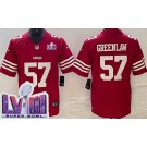 Men's San Francisco 49ers #57 Dre Greenlaw Limited Red LVIII Super Bowl Vapor Jersey